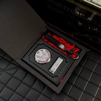 Подарунковий набір VOLKSWAGEN Обкладинка для документів + шкіряний брелок