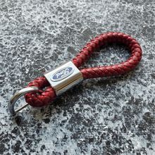 Шкіряний брелок з логотипом FORD колір Бордовий