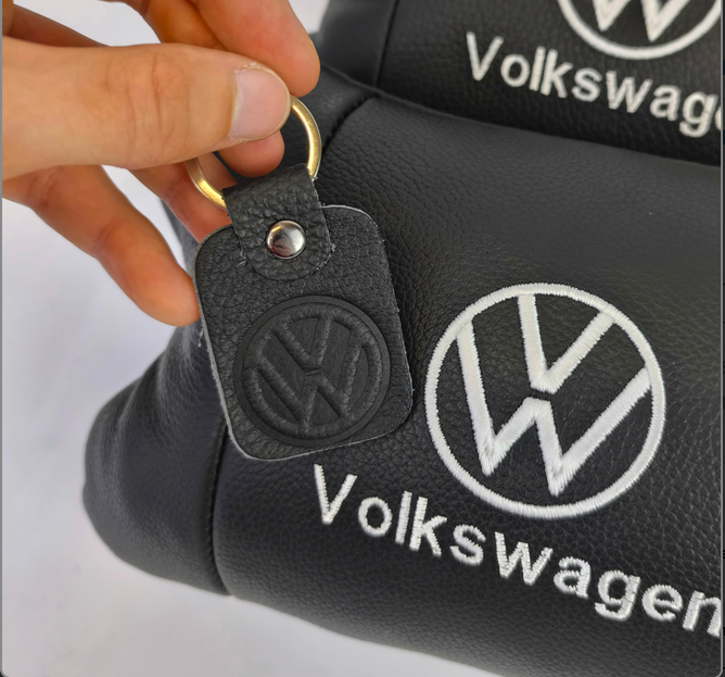 Набір шкіряних подушок VOLKSWAGEN з натуральної італійської шкіри + фірмовий брелок у подарунок