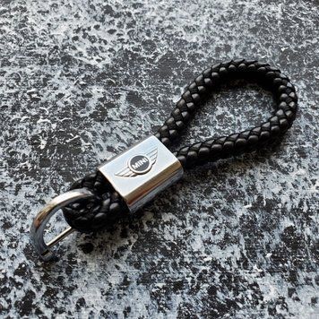Кожаный брелок с логотипом MINI цвет Черный