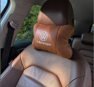 Комплект автоподушок 2шт з натуральної коричневої шкіри для VOLKSWAGEN