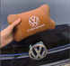 Комплект автоподушок 2шт з натуральної коричневої шкіри для VOLKSWAGEN