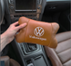 Комплект автоподушок 2шт з натуральної коричневої шкіри для VOLKSWAGEN