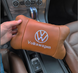 Комплект автоподушок 2шт з натуральної коричневої шкіри для VOLKSWAGEN