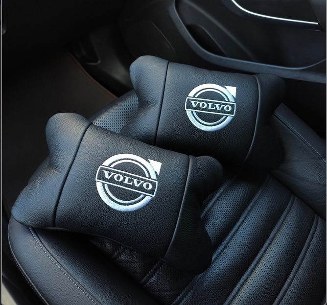 Набір шкіряних подушок VOLVO з натуральної італійської шкіри + фірмовий брелок у подарунок