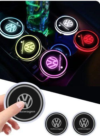 Подсветка подстаканника с логотипом автомобиля VOLKSWAGEN 2шт