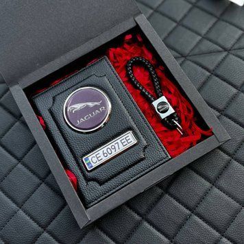 Подарунковий набір JAGUAR Обкладинка для документів + шкіряний брелок