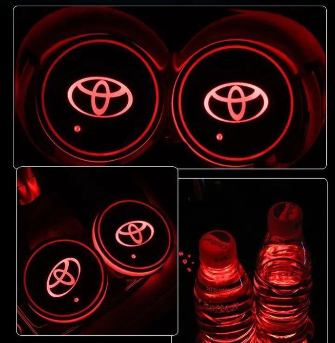 Подсветка подстаканника с логотипом автомобиля TOYOTA
