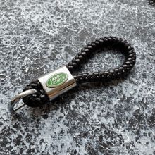 Кожаный брелок с логотипом LAND-ROVER цвет Черный