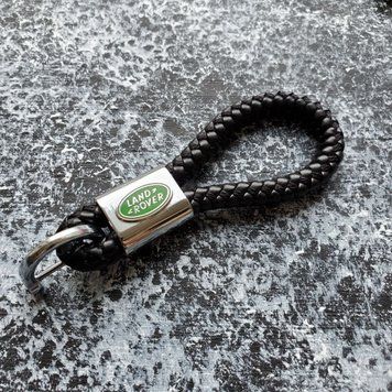 Кожаный брелок с логотипом LAND-ROVER цвет Черный