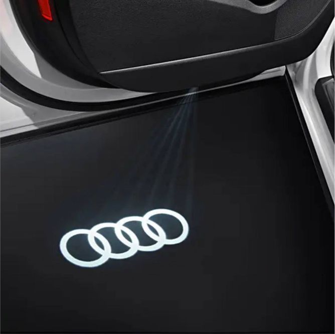 Штатная HD Подсветка дверей с логотипом AUDI