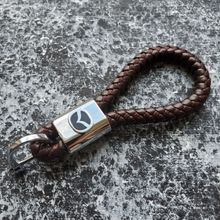 Кожаный брелок с логотипом MAZDA цвет Шоколадный