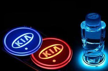 Подсветка подстаканника с логотипом автомобиля KIA 2шт