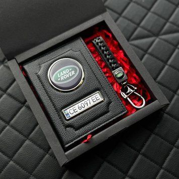 Подарунковий набір LAND-ROVER Обкладинка для документів + шкіряний брелок