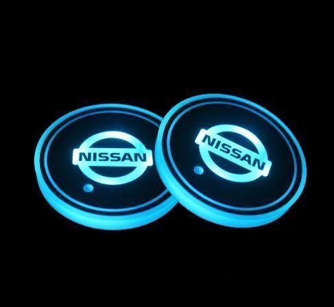 Подсветка подстаканника с логотипом автомобиля NISSAN 2шт