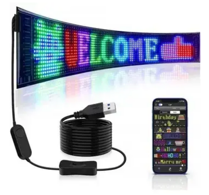 Гнучкий екран LED Matrix Panel APP wifi rgb 192mm 898mm