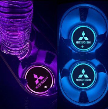 Подсветка подстаканника с логотипом автомобиля MITSUBISHI 2шт