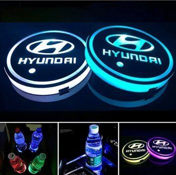 Подсветка подстаканника с логотипом автомобиля  HYUNDAI 2шт