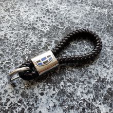 Шкіряний брелок з логотипом GEELY колір Чорний