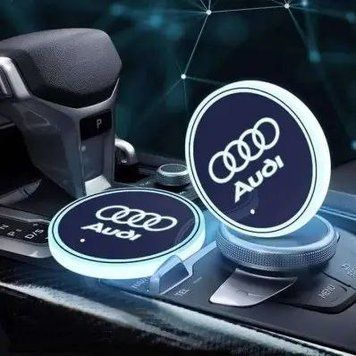 Подсветка подстаканника с логотипом автомобиля AUDI 2шт
