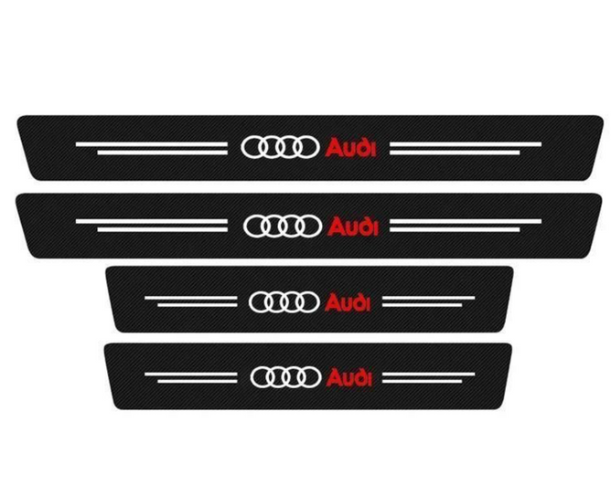 Защитная пленка накладка на пороги для Audi Черный Карбон 4 шт