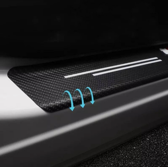 Защитная пленка накладка на пороги для Audi Черный Карбон 4 шт