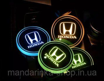 Подсветка подстаканника с логотипом автомобиля HONDA 2шт