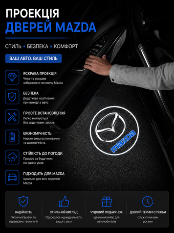 Підсвічування дверей з логотипом MAZDA 2шт