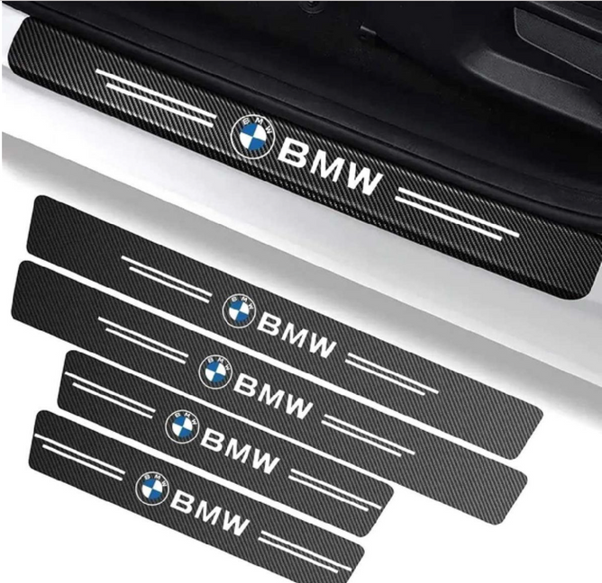 Захисна плівка накладка на пороги для BMW Чорний Карбон 4 шт