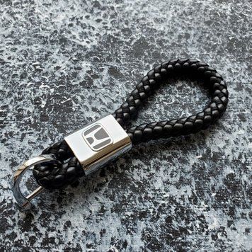 Кожаный брелок с логотипом HONDA цвет Черный
