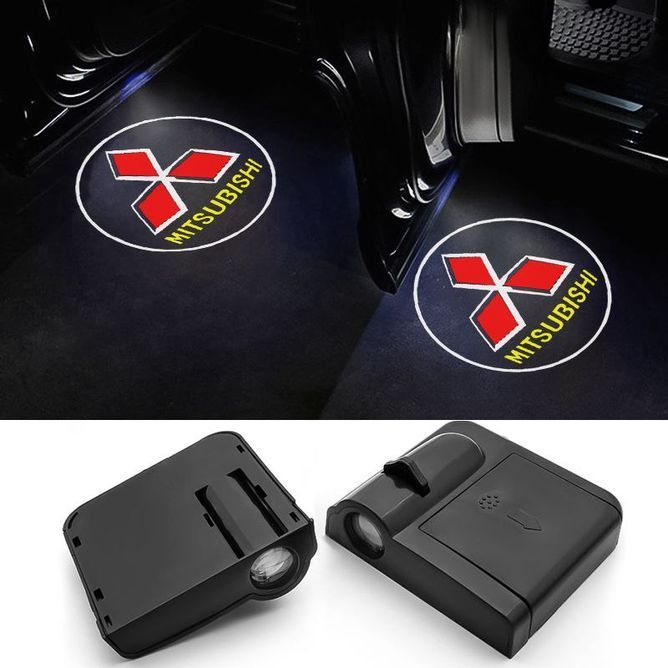 Подсветка дверей с логотипом MITSUBISHI 2шт