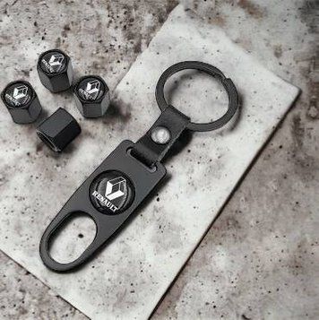 Защитные колпачки на ниппеля RENAULT+ брелок (чорні)