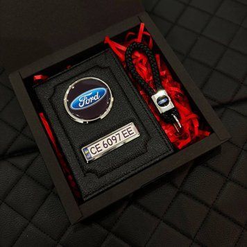 Подарунковий набір FORD Обкладинка для документів + шкіряний брелок
