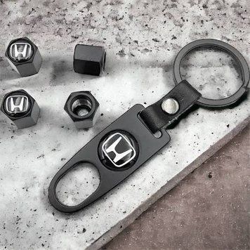 Защитные колпачки на ниппеля HONDA + брелок (чорні)