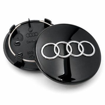 Ковпачки (заглушки) в литі диски AUDI (Ауді) 68 мм Чорні 1 шт