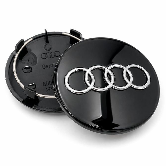 Ковпачки (заглушки) в литі диски AUDI (Ауді) 60 мм Чорні 1 шт