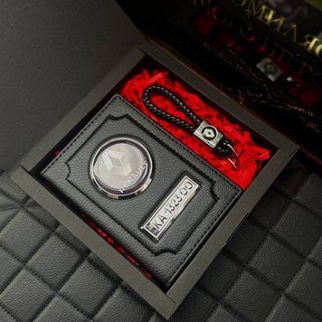 Подарочный набор RENAULT Обложка для документов + кожаный брелок