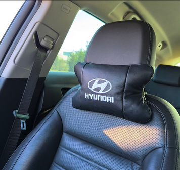 Набір шкіряних подушок HYUNDAI з натуральної італійської шкіри + фірмовий брелок у подарунок
