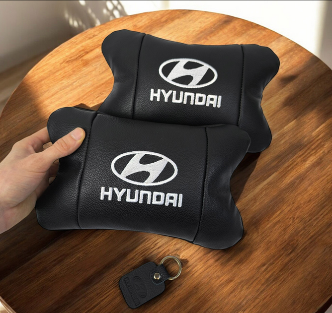 Набір шкіряних подушок HYUNDAI з натуральної італійської шкіри + фірмовий брелок у подарунок