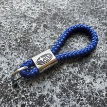 Кожаный брелок с логотипом SUBARU цвет Синий