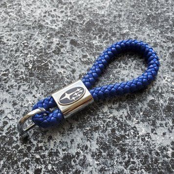 Кожаный брелок с логотипом SUBARU цвет Синий