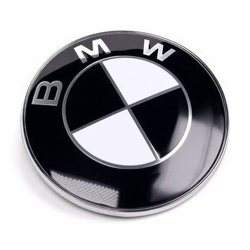Емблема BMW (БМВ) 82 мм (чорно-білий) значок для E39 E53 E60 E46 E36 E34 E90 E65 E66 E70 Значок капота багажника Подарунок Готово до відправлення