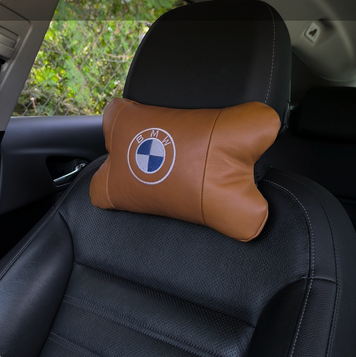 Комплект автоподушок 2шт з натуральної коричневої шкіри для BMW