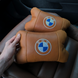 Комплект автоподушок 2шт з натуральної коричневої шкіри для BMW