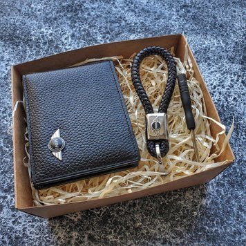 Подарочный набор MINI Обложка для документов + кожаный брелок