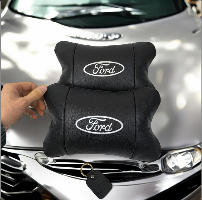 Набір автомобільних подушок 2шт для Ford, натуральна шкіра