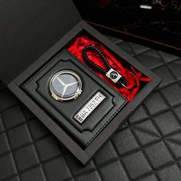 Подарунковий набір MERCEDES-BENZ Обкладинка для документів + шкіряний брелок