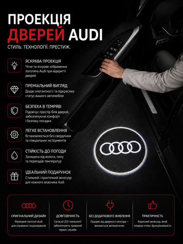 Подсветка дверей с логотипом AUDI 2шт