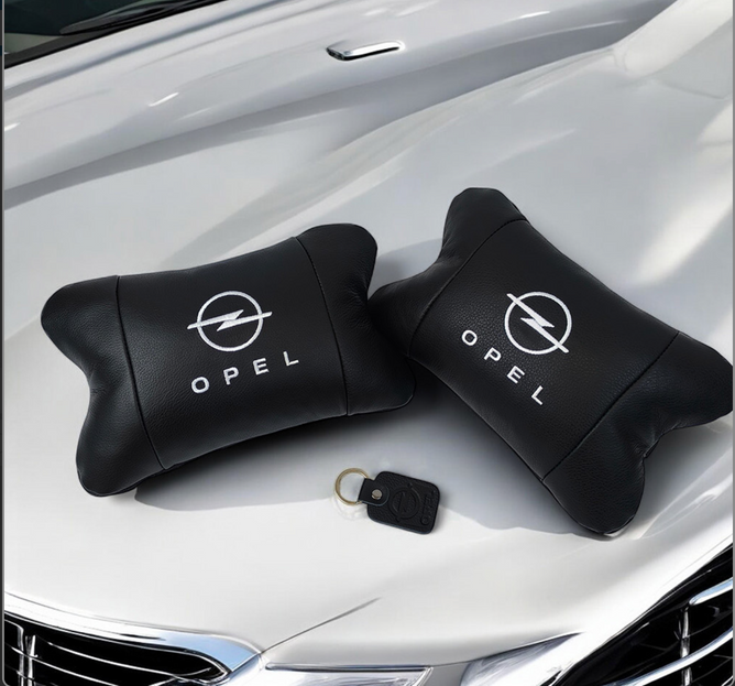 Набір шкіряних подушок OPEL з натуральної італійської шкіри + фірмовий брелок у подарунок