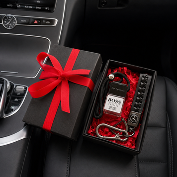 Подарочный набор MERCEDES-BENZ Кожаный брелок + автопарфюм